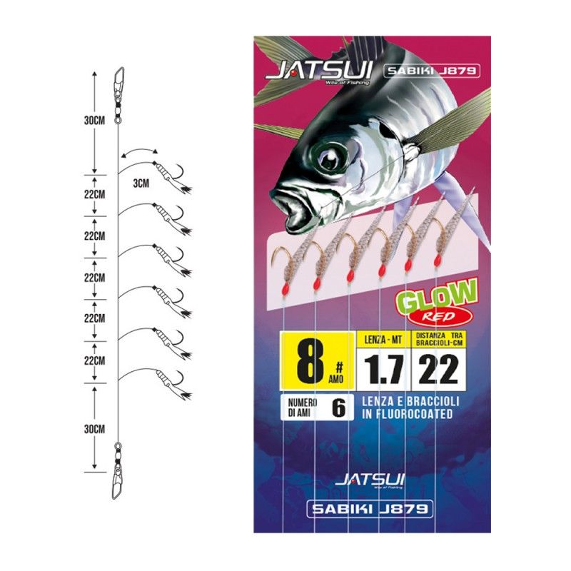 Sabiki Jatsui J879 6 Ami Glow Red