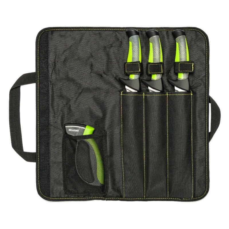 Set Coltelli Mustad Kit Premium Knife con Affilacoltelli