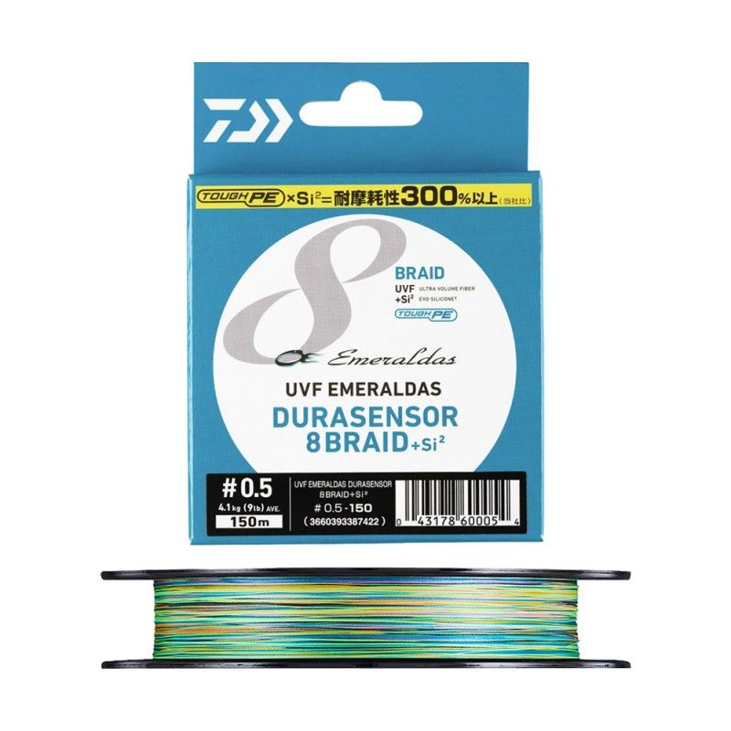 Trecciato Daiwa UVF Emeraldas Durasensor 8x +Si² 150mt Multicolor