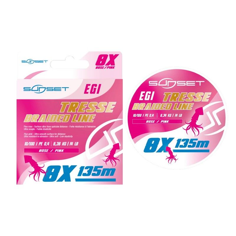 Trecciato Sunset Tresse 8x RS Eging 135mt Rosa Fluo