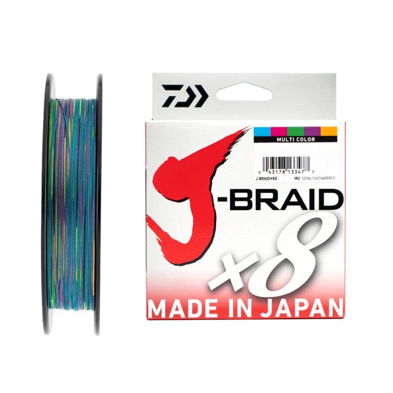 Trecciato Daiwa J Braid x8 300mt Multicolor - 0.16mm